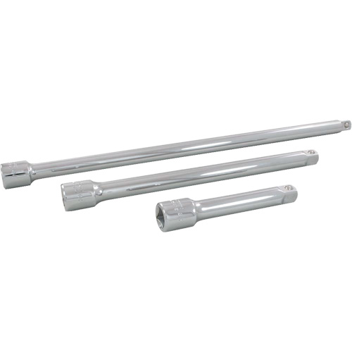 Jeu de rallonges pour douilles, Prise de 1/2", Fini Chrome, 3 Mcx Sécurité Médic