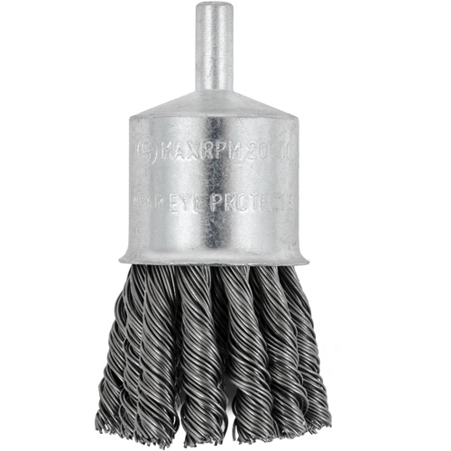 Shaft Mounted Knot Twisted End Brush, 1-1/8" Dia. x 1/4" Arbor Sécurité Médic