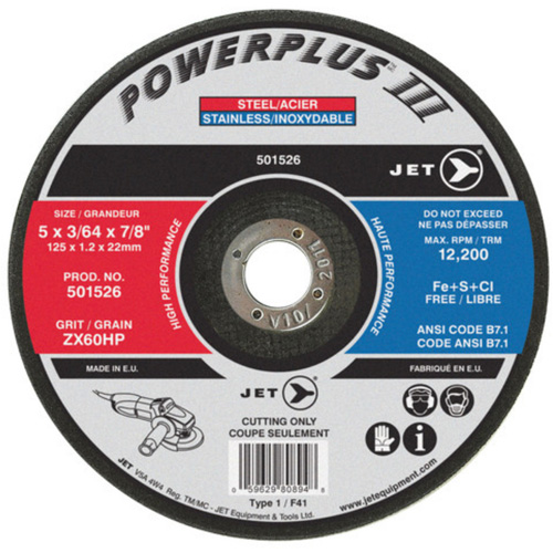 POWERPLUS&reg; Cut-Off Wheel, 4-1/2" x 3/64", 7/8" Arbor, Type 1, 13300 RPM Sécurité Médic