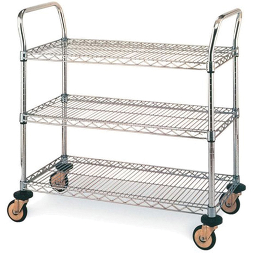 Chariots utilitaires standards, Acier inoxydable, 18" x 39" x 30", Capacit&eacute; 500 lb Sécurité Médic