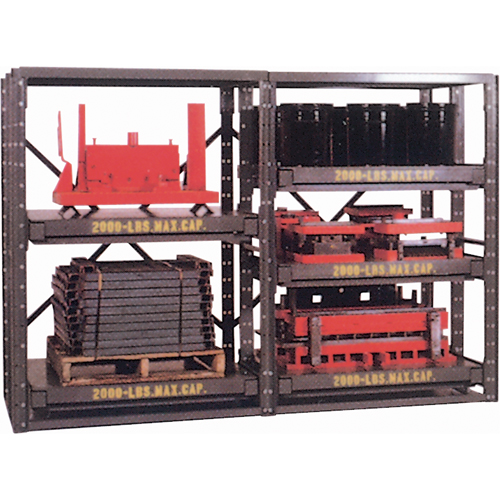 E-Z Glide Shelving, Steel, Roll Out, 2000 lbs. Capacity, 48" W x 84.5" H x 36" D Sécurité Médic