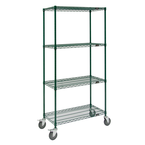 Wire Shelf Cart, Epoxy Finish, 36" x 69" x 24", 800 lbs. Capacity Sécurité Médic