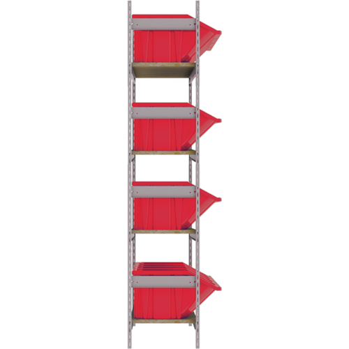 Wide Span Shelving with Jumbo Plastic Bins, Steel, Boltless, 800 lbs. Capacity, 66" W x 72" H x 18" D Sécurité Médic