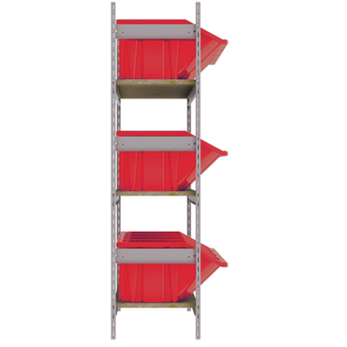 Wide Span Shelving with Jumbo Plastic Bins, Steel, Boltless, 800 lbs. Capacity, 66" W x 60" H x 18" D Sécurité Médic