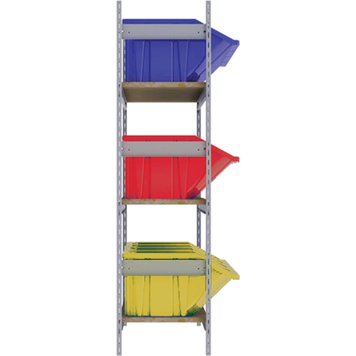 &eacute;tag&egrave;res larges avec bacs g&eacute;ants en plastique, Acier, Sans boulons, Capacit&eacute; 800 lb, 66" la x 60" h x 18" p Sécurité Médic
