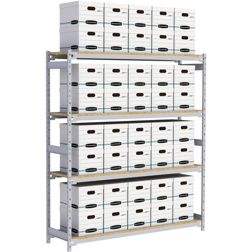 &eacute;tag&egrave;re-classeur de grande largeur, Acier, 4 Tablettes, 72" la x 18" p x 84" h Sécurité Médic