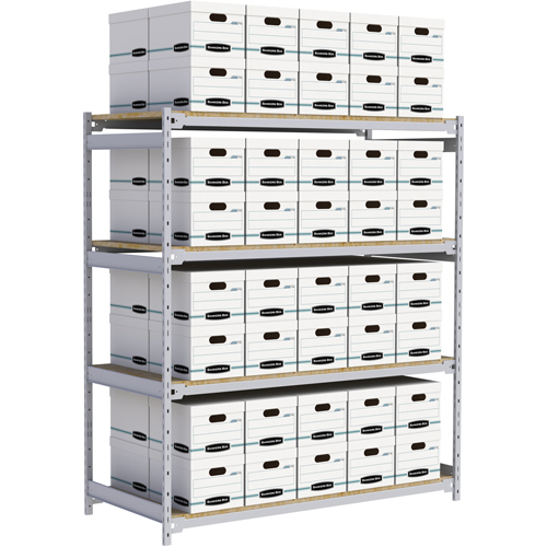 &eacute;tag&egrave;re-classeur de grande largeur, Acier, 4 Tablettes, 72" la x 32" p x 84" h Sécurité Médic