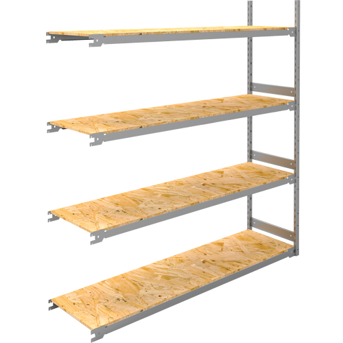 Wide Span Record Storage Shelving, Steel, 4 Shelves, 72" W x 18" D x 84" H, Add-On Kit Sécurité Médic