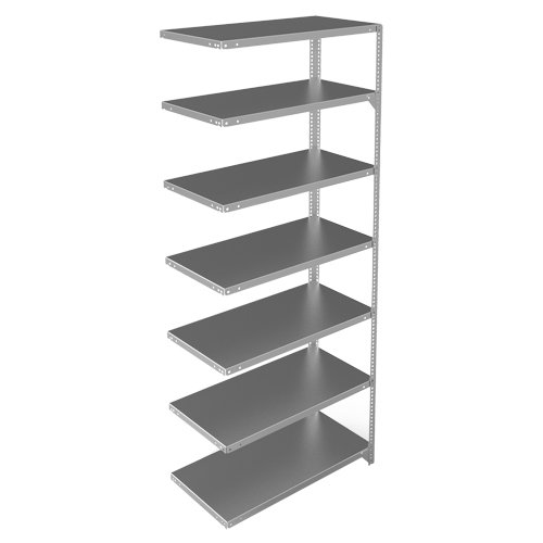 Shelving Unit, Galvanized Steel, Slotted Angle, 400 lbs. Capacity, 36" W x 84" H x 18" D Sécurité Médic