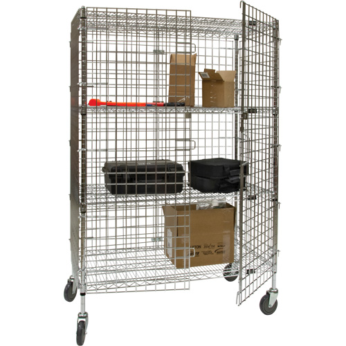 Security Cart, Chrome Plated, 48" x 69" x 24", 500 lbs. Capacity Sécurité Médic