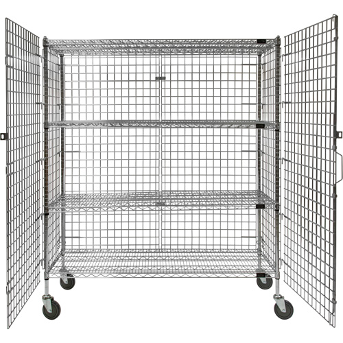 Security Cart, Chrome Plated, 60" x 69" x 24", 500 lbs. Capacity Sécurité Médic