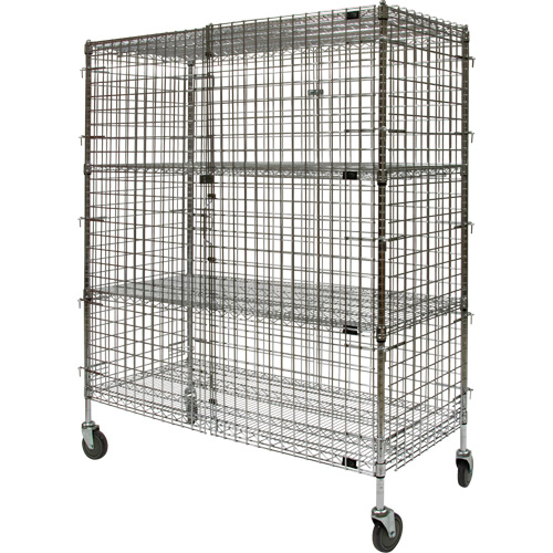 Security Cart, Chrome Plated, 60" x 69" x 24", 500 lbs. Capacity Sécurité Médic