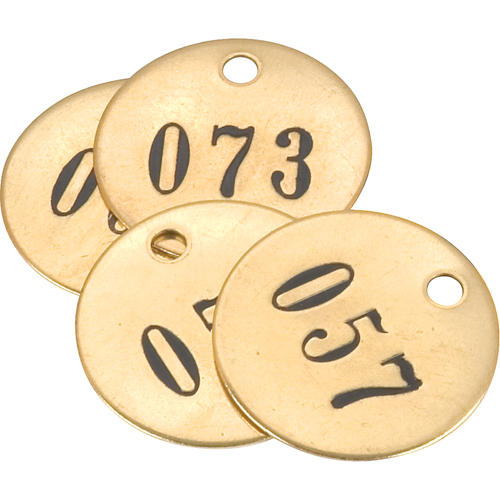Numbered Tags, # 176-200, Brass, 1.5" dia Sécurité Médic