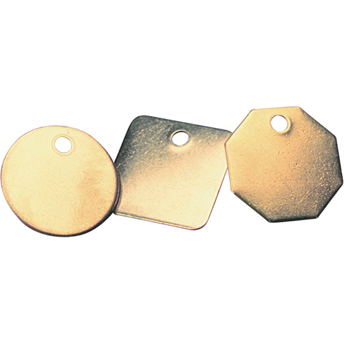 Blank Tags, Brass, 1.25" dia Sécurité Médic