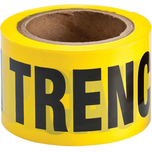 Ruban pour barricade, Anglais, 3" la x 200' lo, 3 mils, Noir sur jaune Sécurité Médic