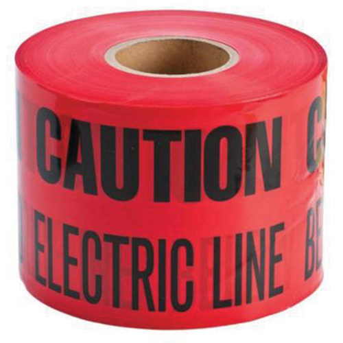 Ruban d'avertissement de danger souterrain Buried Electric Line Identoline, 6" la x 1000' lo, Noir/rouge Sécurité Médic