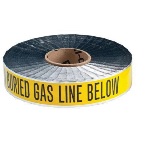 "Gas Line" Identoline&reg; Underground Warning Tape, 2" W x 1000' L, Black on Yellow Sécurité Médic
