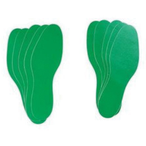 &eacute;tiquettes pour marquage des planchers, Empreinte de pas, 12" lo x 3,75" la, Vert, Vinyle Sécurité Médic