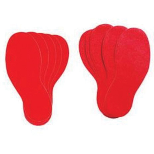 &eacute;tiquettes pour marquage des planchers, Empreinte de pas, 12" lo x 3,75" la, Rouge, Vinyle Sécurité Médic