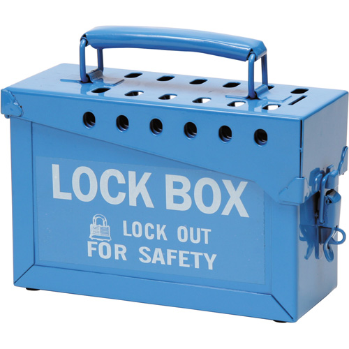 Coffret de s&eacute;curit&eacute; portatif en m&eacute;tal, Bleu Sécurité Médic