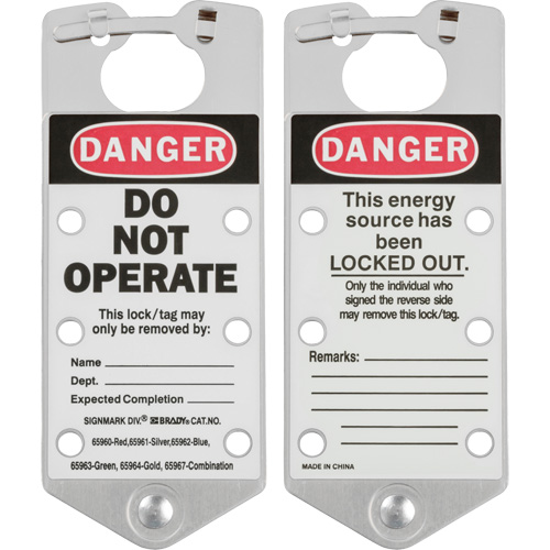 Labeled Lockout Hasps, Silver Sécurité Médic