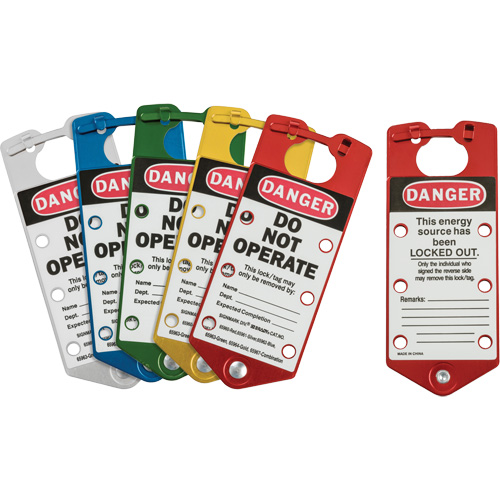 Labeled Lockout Hasps, Blue/Green/Red/Silver/Yellow Sécurité Médic