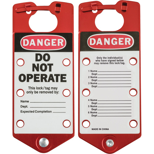 Labeled Lockout Hasps, Red Sécurité Médic