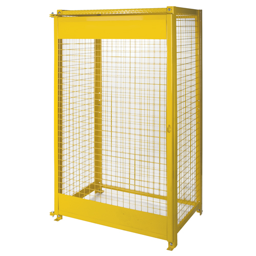 Gas Cylinder Cabinets, 10 Cylinder Capacity, 44" W x 30" D x 74" H, Yellow Sécurité Médic