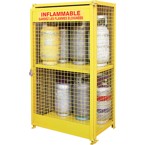 Armoires pour cylindres &agrave; gaz, nbre de bouteilles: 12, 44" , 30" , 74" , Jaune Sécurité Médic