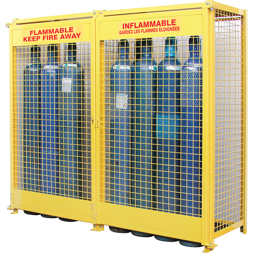 Armoires pour cylindres &agrave; gaz, nbre de bouteilles: 20, 88" , 30" , 74" , Jaune Sécurité Médic