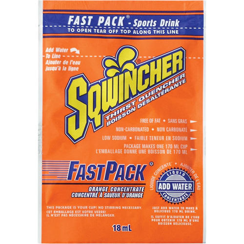Sqwincher&reg; Boisson de r&eacute;hydratation Fast Pack, Emballage-portion, Orange Sécurité Médic