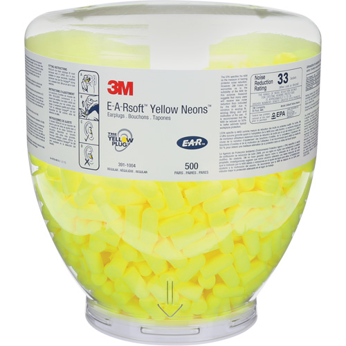 Bouchons d'oreilles E-A-RSoft Yellow Neon, Vrac - Contenant Sécurité Médic