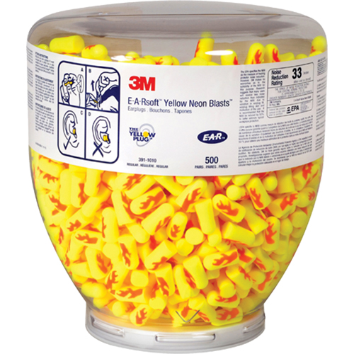 E-A-Rsoft Yellow Neons Earplugs, Bulk - Canister Sécurité Médic