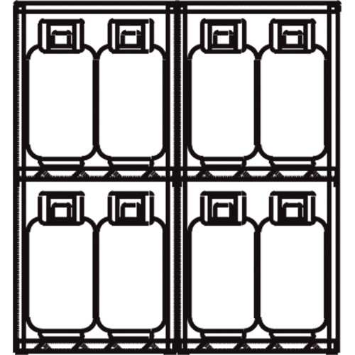 Armoires en aluminium pour bouteilles GPL, nbre de bouteilles: 16, 60" , 32" , 65" , Argent Sécurité Médic