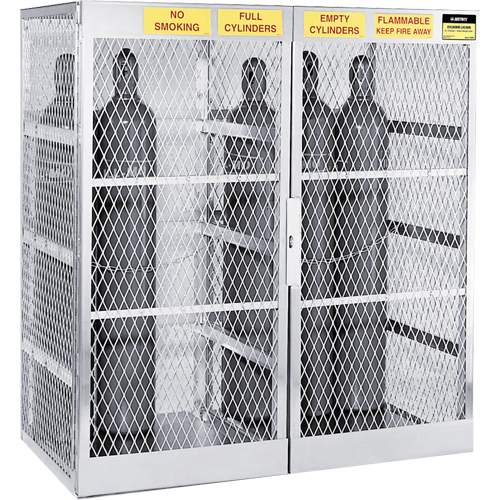 Armoires en aluminium pour bouteilles GPL, nbre de bouteilles: 20, 60" , 32" , 65" , Argent Sécurité Médic