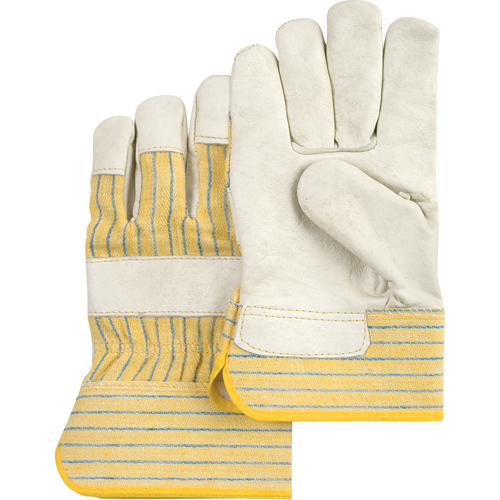 Standard-Duty Dry-Palm Fitters Gloves, Large, Grain Cowhide Palm, Cotton Inner Lining Sécurité Médic
