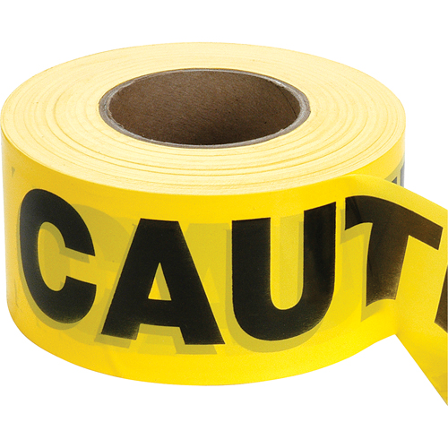 Rubans pour barricades, Anglais, 3" la x 1000' lo, 2 mils, Noir sur jaune Sécurité Médic