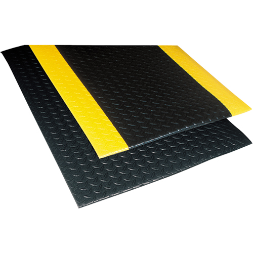 No. 419 Sof-Tred with Dyna-Shield Mats, Diamond, 3' x 12' x 1/2", Black/Yellow, PVC Sécurité Médic