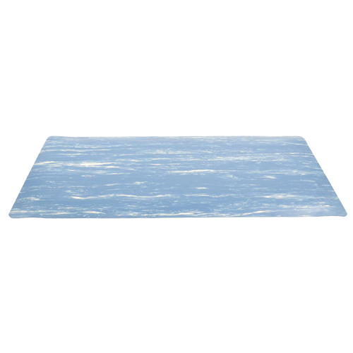 Tapis &agrave; surface marbr&eacute; Sof-Tyle Grande No 970, Lisse, 2' x 3' x 1", Bleu, Caoutchouc Sécurité Médic