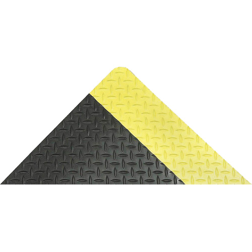 Tapis antifatigue ergonomique Saddle Trax, Losange, 2' x 3' x 1", Noir/Jaune, Vinyle Sécurité Médic
