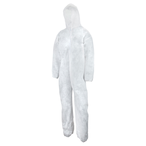 Heavy Weight Coveralls, Medium, White, Polypropylene Sécurité Médic