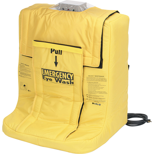 Douche oculaire On-Site avec enveloppe chauffante, Aliment&eacute; par gravit&eacute;, Capacit&eacute; 7 gal., Conformit&eacute; ANSI Z358.1 Sécurité Médic
