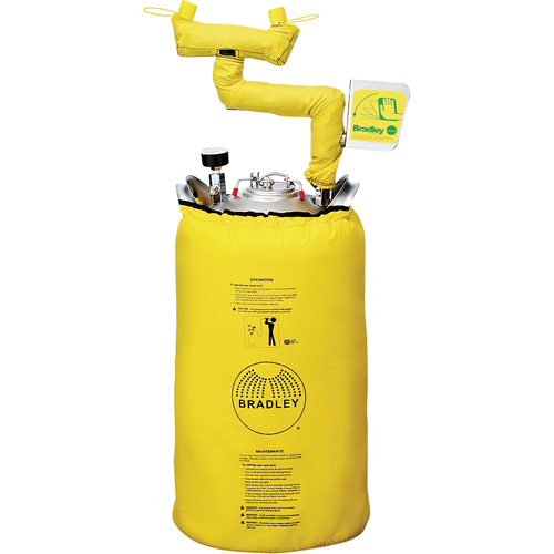 Douche oculaire portative avec enveloppe chauffante, Pressuris&eacute;, Capacit&eacute; 15 gal., Conformit&eacute; ANSI Z358.1 Sécurité Médic