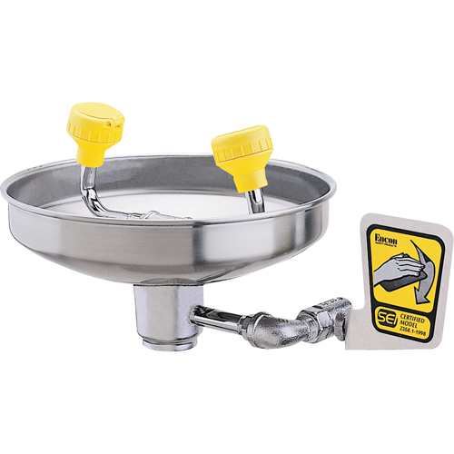 Eyewash With Acetal Heads, Wall-Mount Installation, Stainless Steel Bowl Sécurité Médic