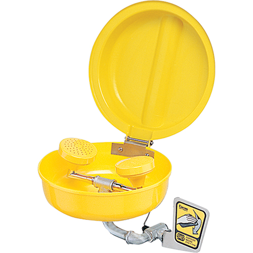 Eye/Face wash With Cover, Wall-Mount Installation, Plastic Bowl Sécurité Médic