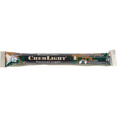 B&acirc;tons de s&eacute;curit&eacute; luminescents Cyalume 6", Vert, Dur&eacute;e 12 h Sécurité Médic