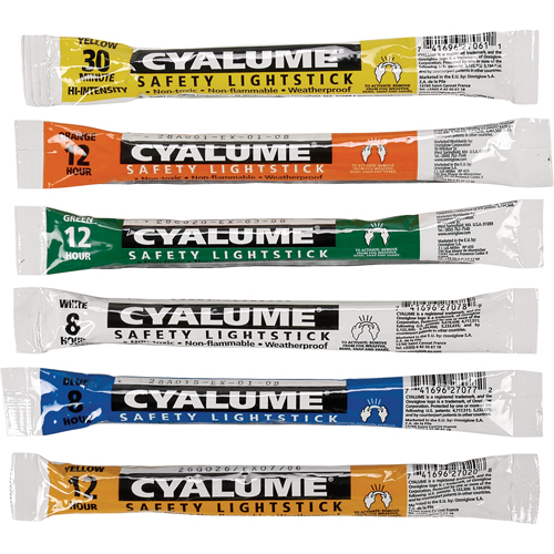B&acirc;tons de s&eacute;curit&eacute; luminescents Cyalume 6", Vert, Dur&eacute;e 12 h Sécurité Médic