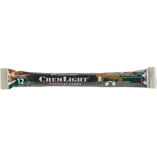 6" Cyalume&reg; Lightsticks, Orange, 12 hrs. Duration Sécurité Médic