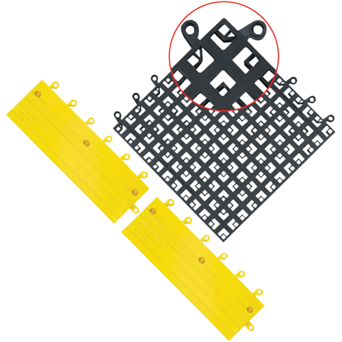 ErgoDeck&reg; Mat No. 560, PVC, 1-1/2' W x 1-1/2' L, 7/8" Thick, Black Sécurité Médic