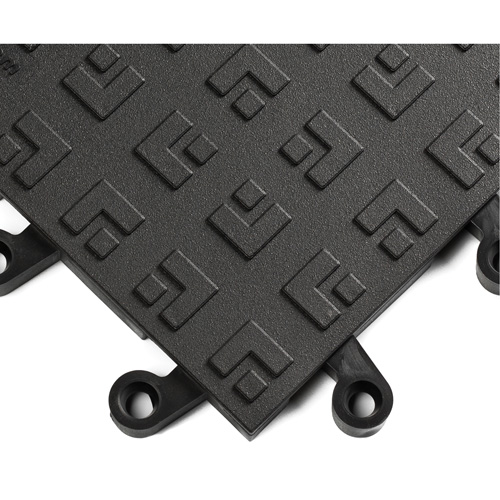 Syst&egrave;mes de carrelage ergonomiques ErgoDeck No 562, PVC, 1-1/2' la c, 1-1/2' lo, 7/8" &eacute;paisseur, Noir Sécurité Médic